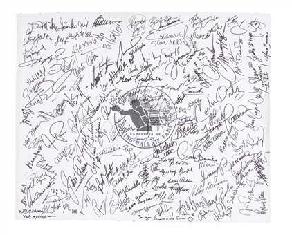 Boxing Hall of Famers Multi-Signed 21x26" Canvas with 120+ Signatures Including Mike Tyson, Sylvester Stallone, George Foreman, Roberto Duran, Marvin Hagler, Floyd Patterson and Leroy Neiman (JSA)